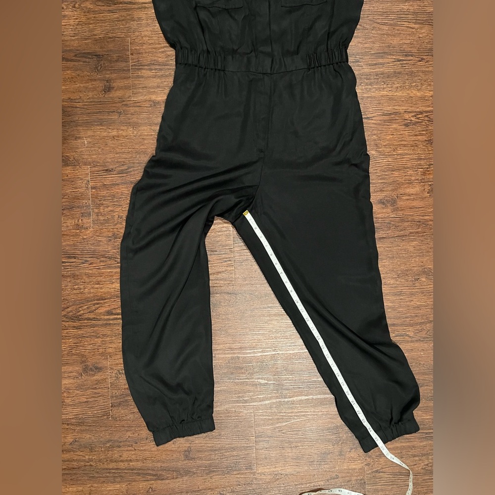 Banana Republic Womens Jumpsuit Tencel Flightless Utility Black Button Size 12 - Picture 15 of 16